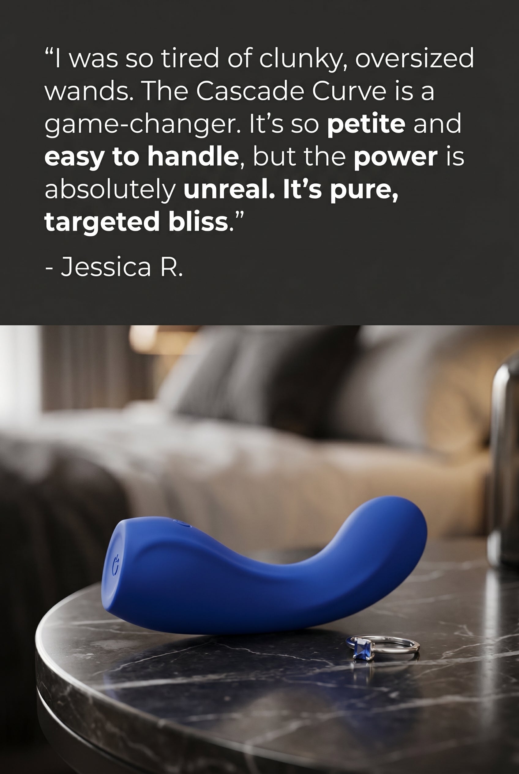 Cascade Curve Rechargeable Vibrator - Blue
