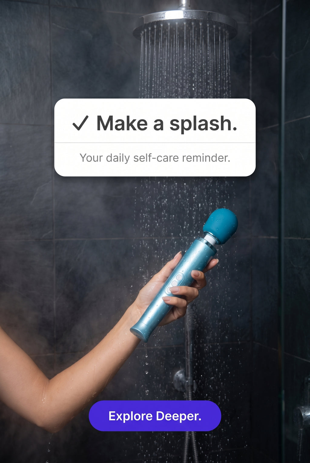 Le Wand Dive Submersible Vibrating Wand Massager Blue