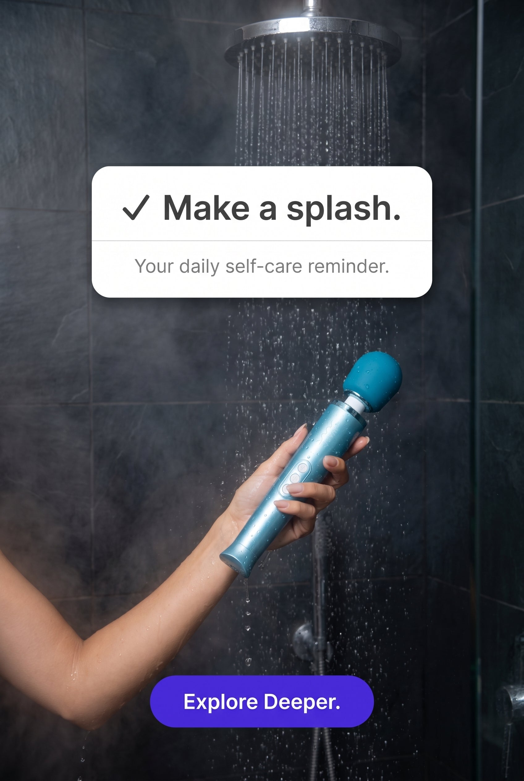 Le Wand Dive Submersible Vibrating Wand Massager Blue